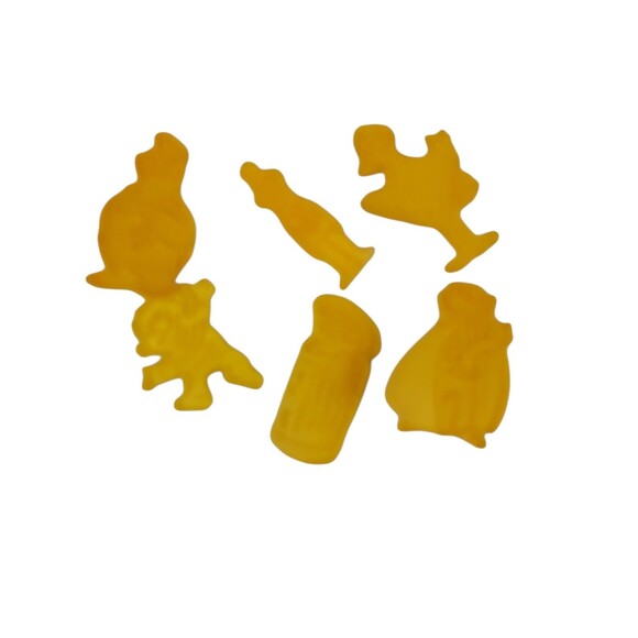 Source Unknown Other - 6 Sesame Street Yellow Plastic Cookie Cutters 1970s Oscar Cookie Count Big Bird